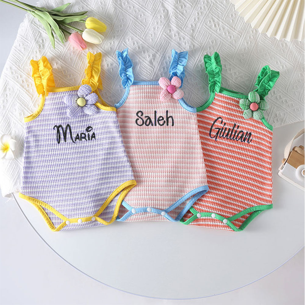 New Personalized Baby Romper Custom Embroidered Name Monogram Baby Outfit Baby Shower Personalized Baby Girl Outfit