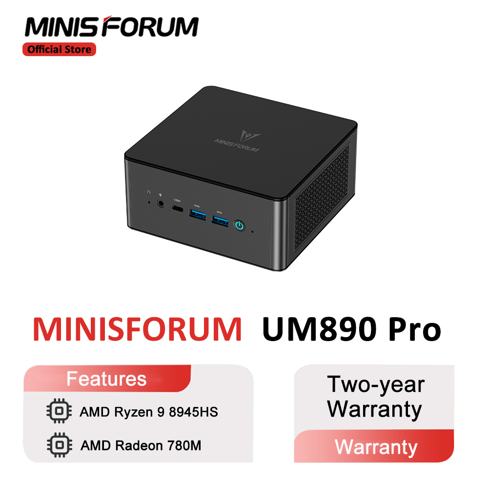 MINISFORUM UM890 Pro Mini PC AMD Ryzen 9 8945HS Windows 11 Mini ordenador DDR5 32GB 1TB NVME SSD Oculink DP Wifi6e Mini PC para juegos