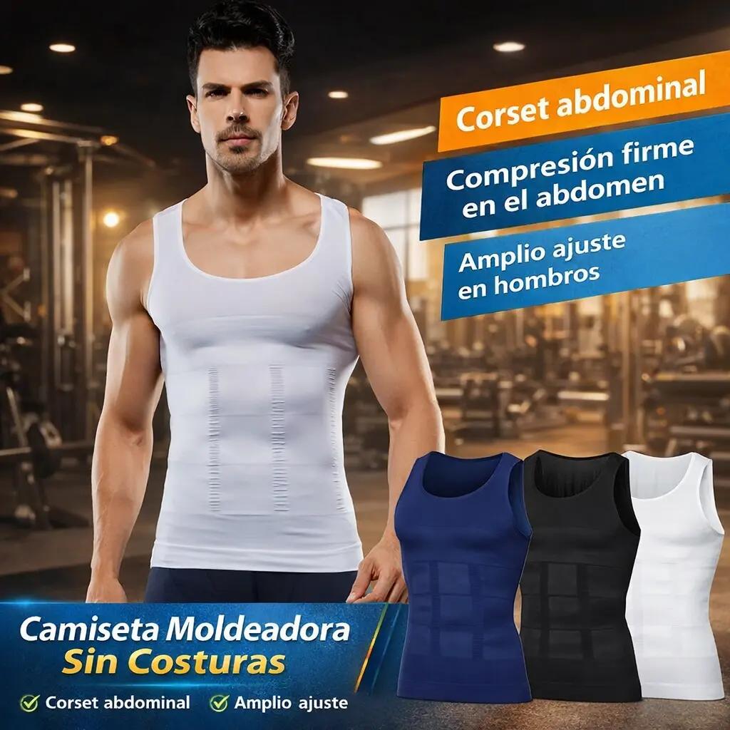 Herren Hochleistungs-Kompressionsweste Schlankheits-Bodyshaper Bauch-Fitness Hochelastische Unterwäsche Gym-Workout Rundhals-Tanktop Ärmelloses Shapewear Atmungsaktives Taillentrainer Bauchkontroll-T-Shirt