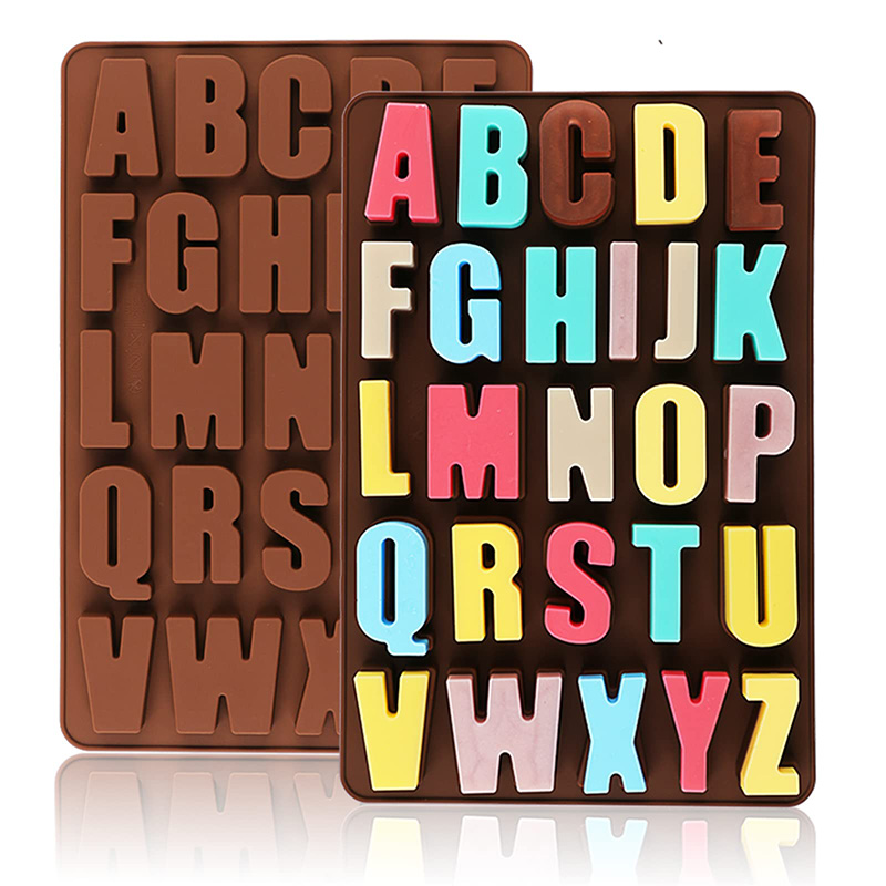 Silicone Alphabet Chocolate Mold, 26 Cavities Large letters Crayon Resin Molds,Soft and Easy to Release Mold For Cake Baking