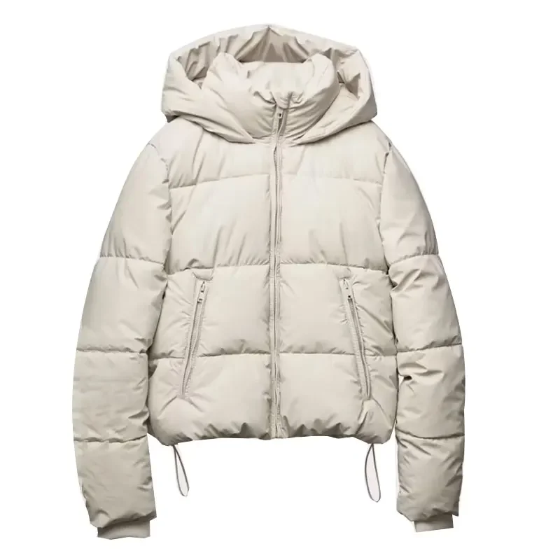 Vestes d'hiver pour femmes Vintage poches à capuche manteaux rembourrés en coton mode chaud épais noir Parkas vêtements de dessus pour femmes hauts décontractés