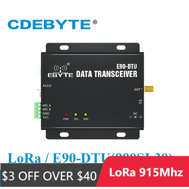 Lora SX1262 868 MHz 915 MHz 30 dBm 10 km Reichweite 0,3 k ~ 62,5 kbit/s RS232 RS485 Wireless Lora Modem E90-DTU (900 SL30)