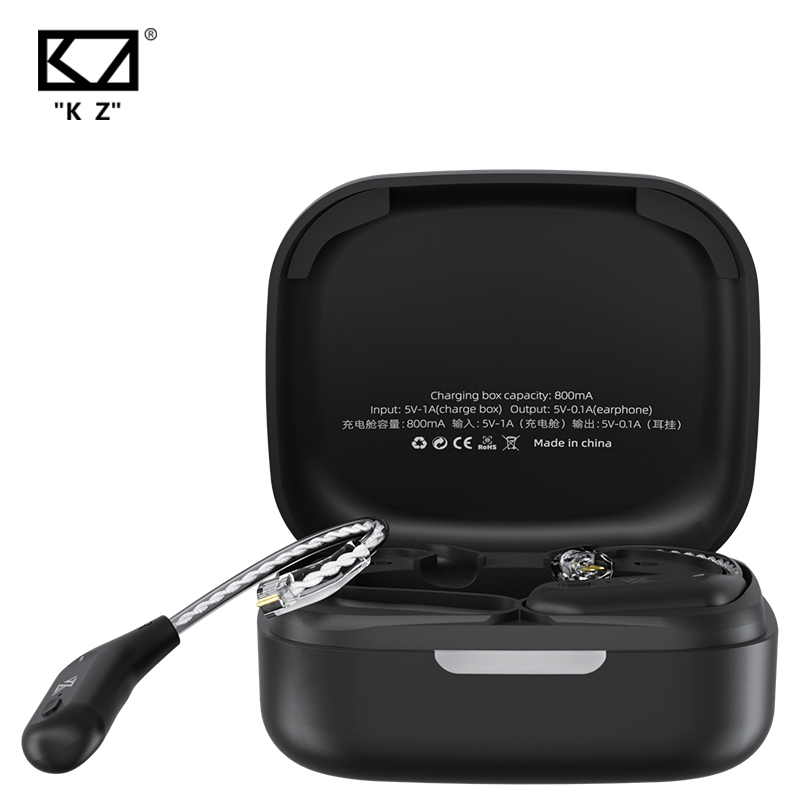 KZ AZ09 HD moduł kompatybilny z Bluetooth 5.2 słuchawki bezprzewodowy kabel do aktualizacji HIFI bezprzewodowy zaczep na ucho CPIn z pojemnikiem do ładowania