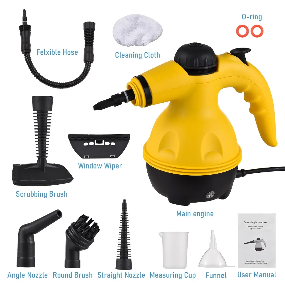 Limpiador a vapor de alta temperatura de 1000W, limpiador a vapor manual, adecuado para el hogar, cocina, baño, herramientas de limpieza de automóviles