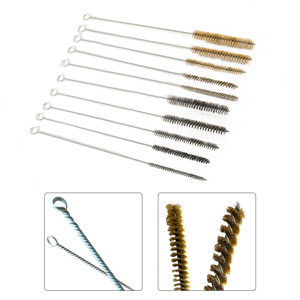 Brosses à livres en acier inoxydable, 5/10 pièces, à intervalles en laiton, fil, tube, tuyau, pour perceuse électrique, détartrage, élimination de la rouille