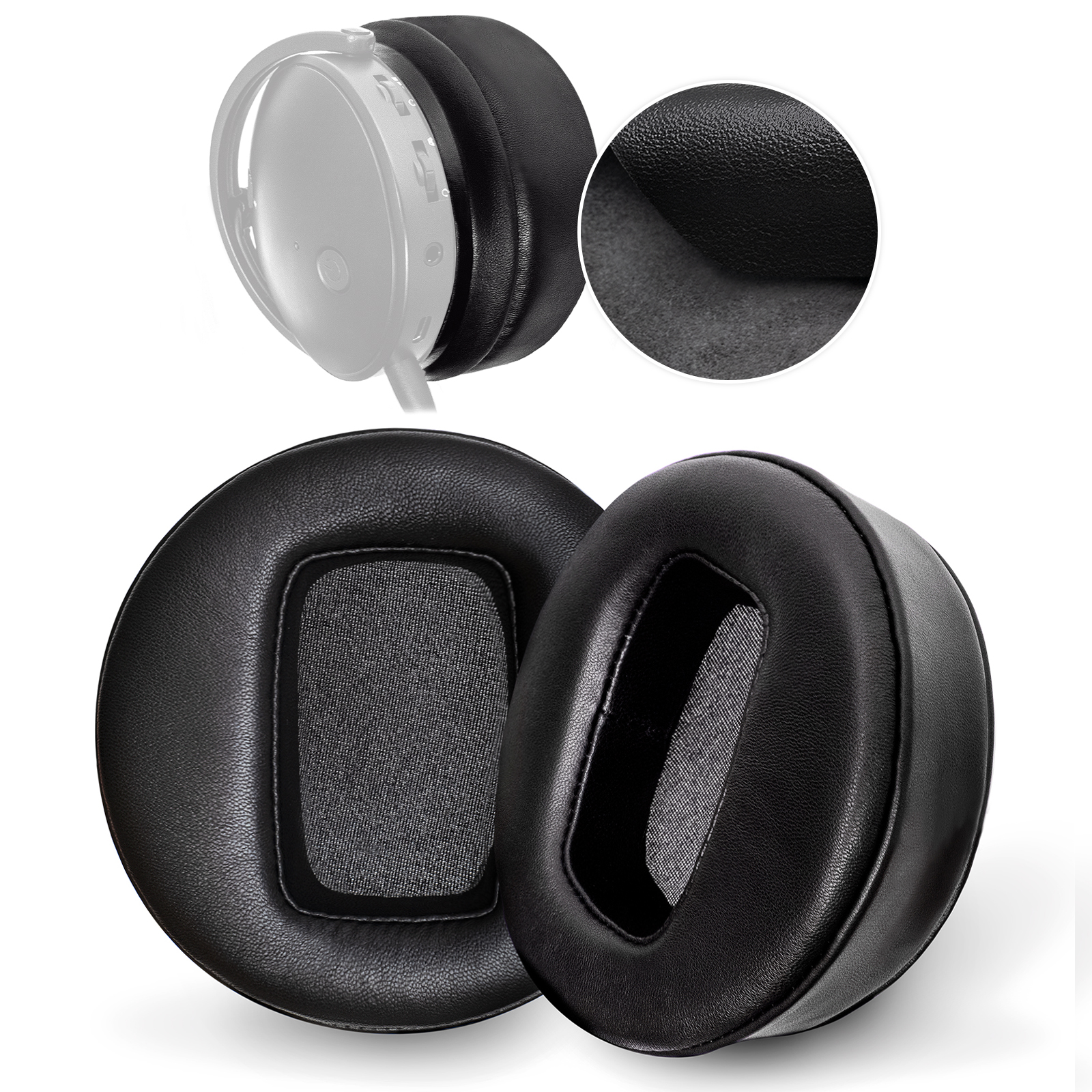 Coussinets d'oreille Extra Large en peau d'agneau épais pour écouteurs Audeze Maxwell, remplissage de mousse à mémoire de forme, coussin de remplacement Plus 2 housses de micro