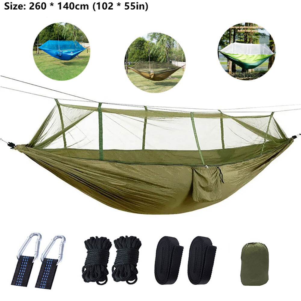 Tragbare Outdoor Camping Freizeit Doppel Moskitonetz Hängematten Garten Reise Tourist Natur Wanderung Schlafen Hängen Hängematte Schaukel