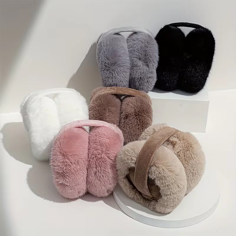 Sólido macio de pelúcia orelha manter mais quente inverno earmuffs para mulheres moda ao ar livre earflap proteção orelha-muffs capa de orelha
