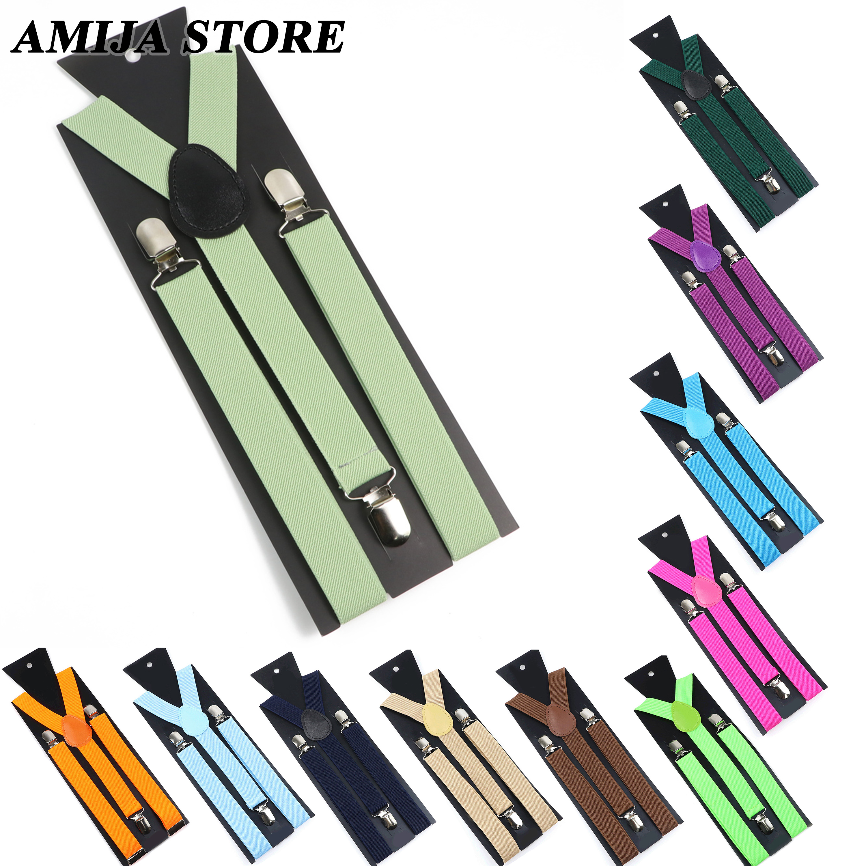 Suspensórios para homens sage verde adulto suspender homem camisa feminina vestuário de casamento festa cores sólidas terno saia com cintas