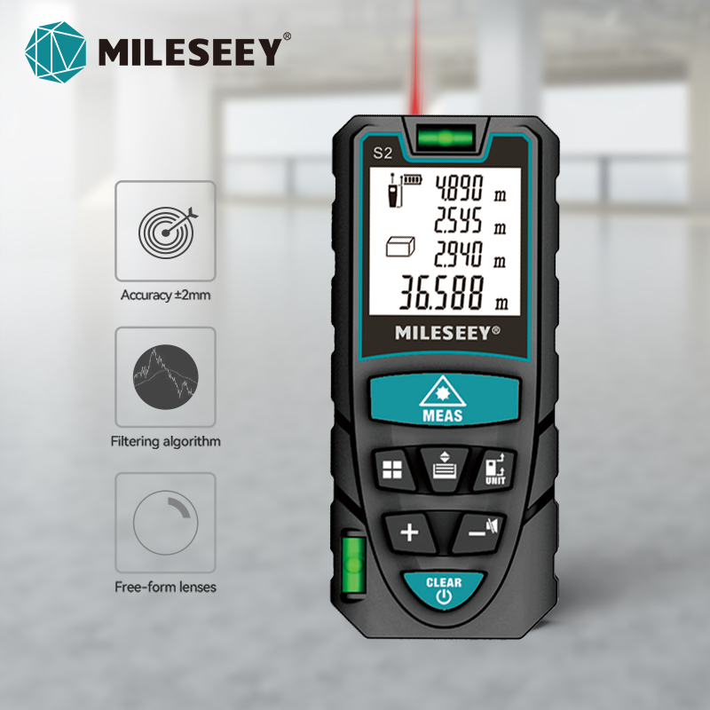 лазерный дальномер MILESEEY, S2 , 40 м, 60 м, 80 м, 100 м, 120 м лазерный дальномер, лазерная рулетка,электронная рулетка
