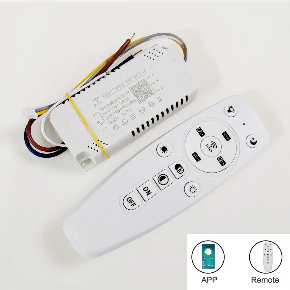 APP-Steuerung LED-Treiber 2,4 G Fernbedienung Intelligenter LED-Transformator 12-24 W 40 W 80 W 120 W 360 W für dimmbaren, farbwechselbaren Kronleuchter