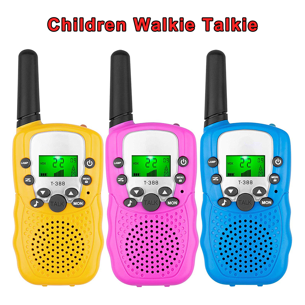 Mini Walkie Talkie de juguete para niños, receptor bidireccional de alcance de 3km, Radio de juguete electrónica, linterna LCD, regalo para niños y niñas, 2 uds.