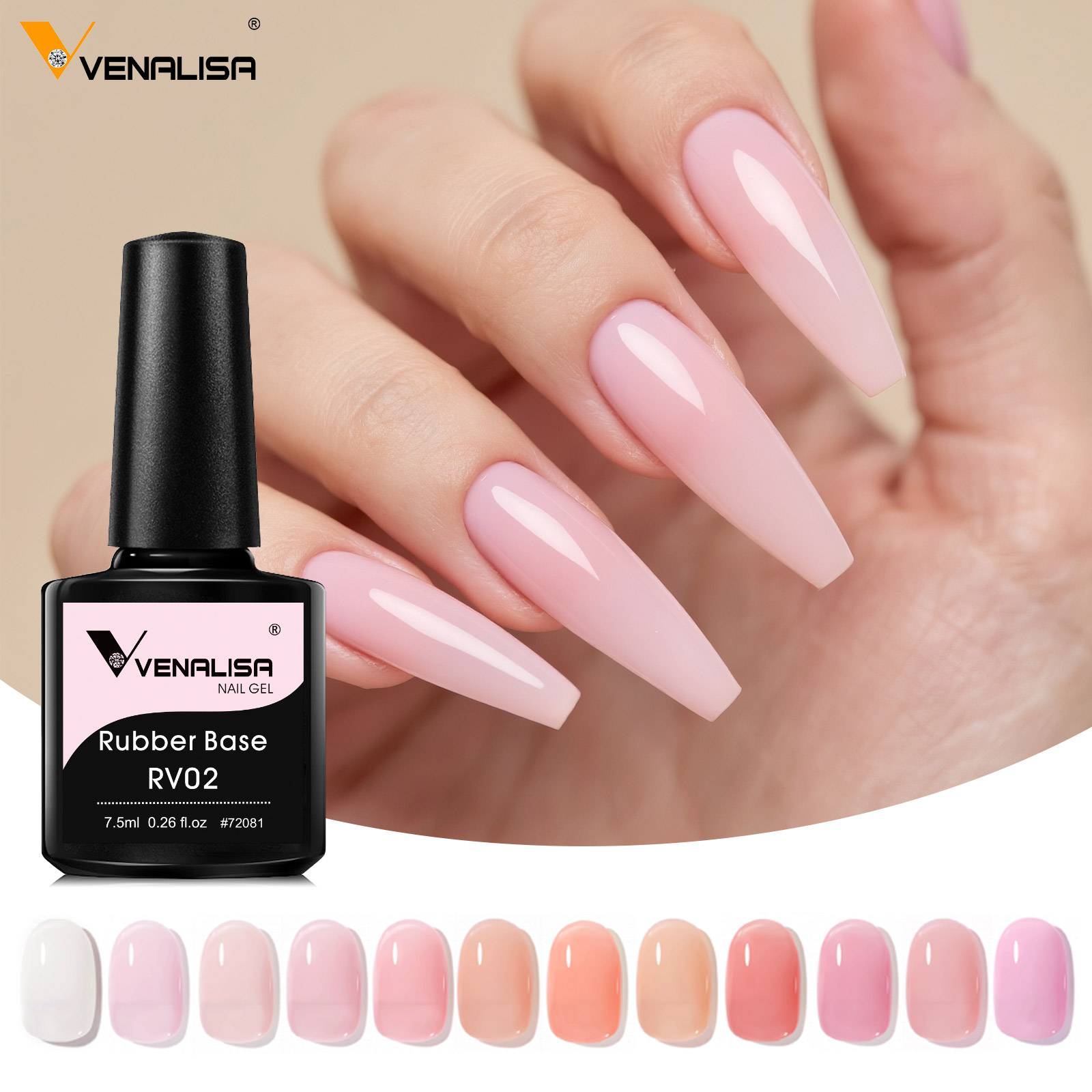 7,5 мл Venalisa HEMA Free TPO Free Rubber Base Jelly Pink Soak Off UV LED Gel Polish Semi Permanent Nail Manicure Varnish