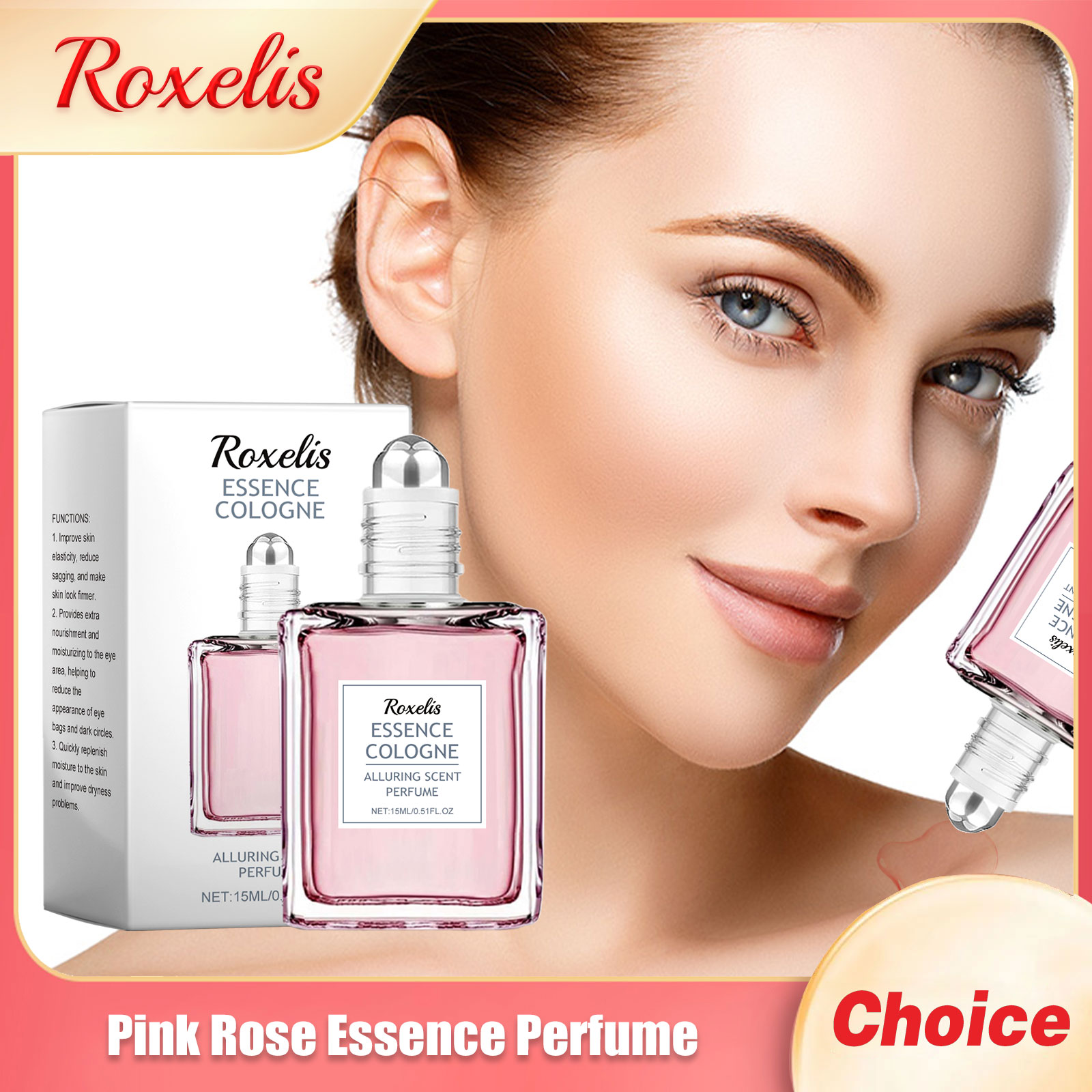 Rosa rosa essência perfume floral fragrância duradoura namoro flertar diário namoro balmess atrair homens mulheres feromônio perfume
