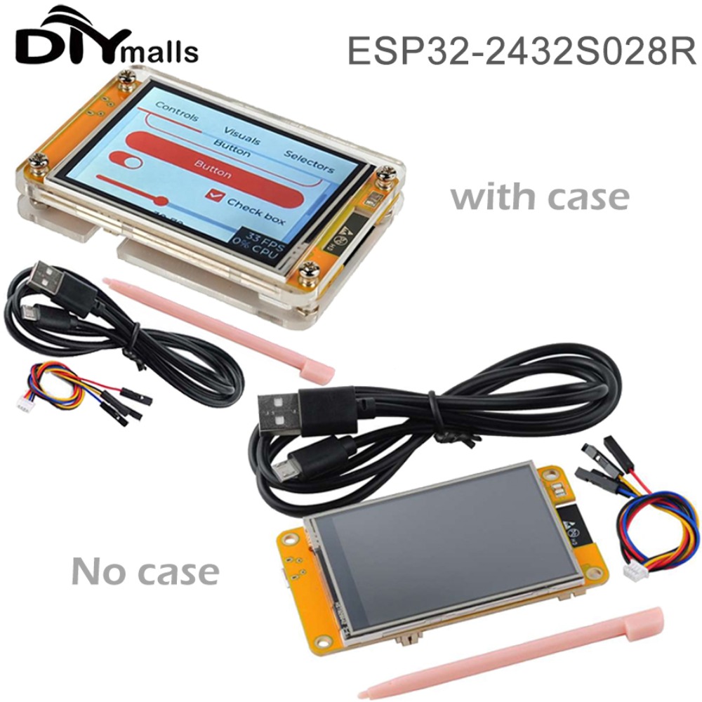 2,8 "ESP32-2432S028R Дисплей ESP32 ILI9341 Резистивный сенсорный TFT ЖК-модуль ESP-WROOM-32 Макетная плата или акриловый корпус