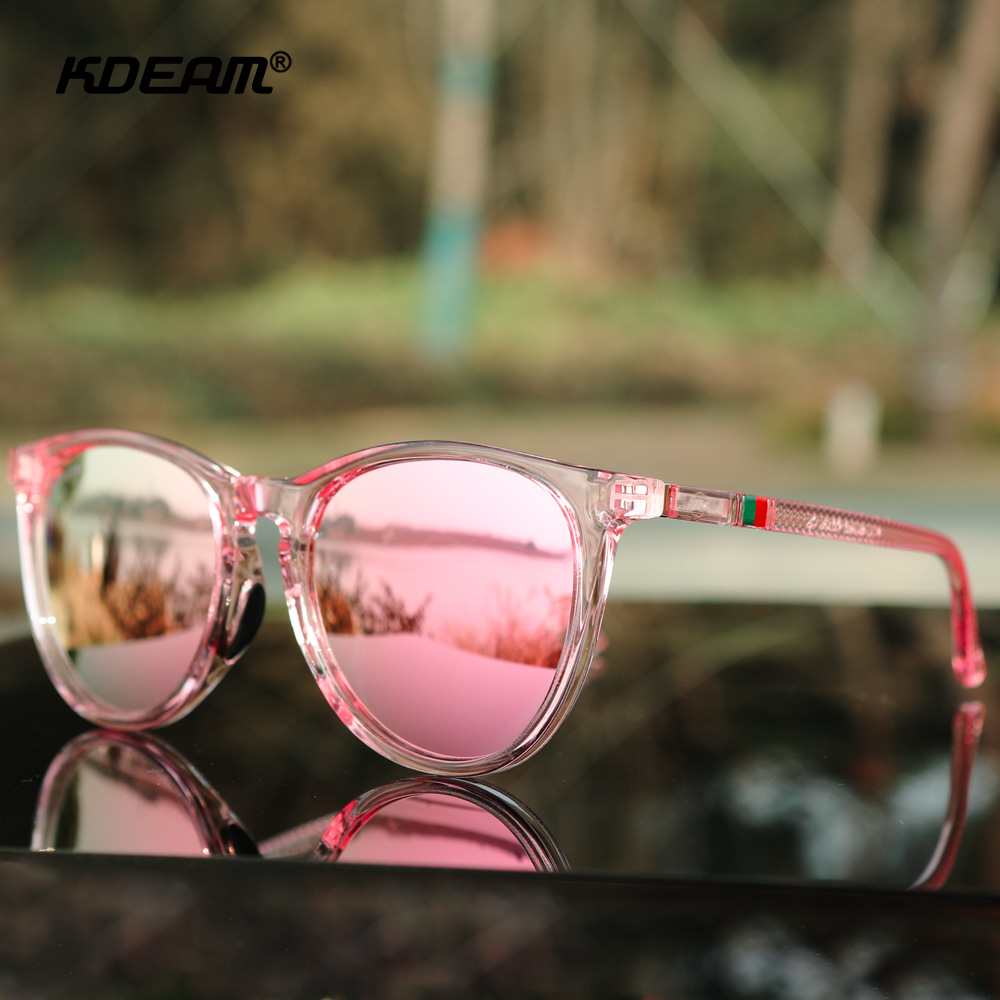 KDEAM Gafas de sol vintage para mujer, lentes polarizadas, bisagra de metal, gafas de sol femeninas de forma ovalada