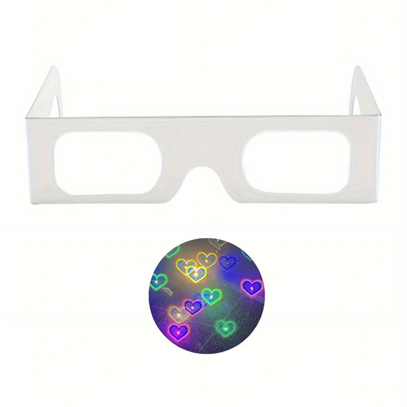 Lunettes à effets 3D en forme de cœur d'amour pour femmes, lunettes de diffraction, regarder les lumières changer en forme de cœur la nuit, 50 pièces