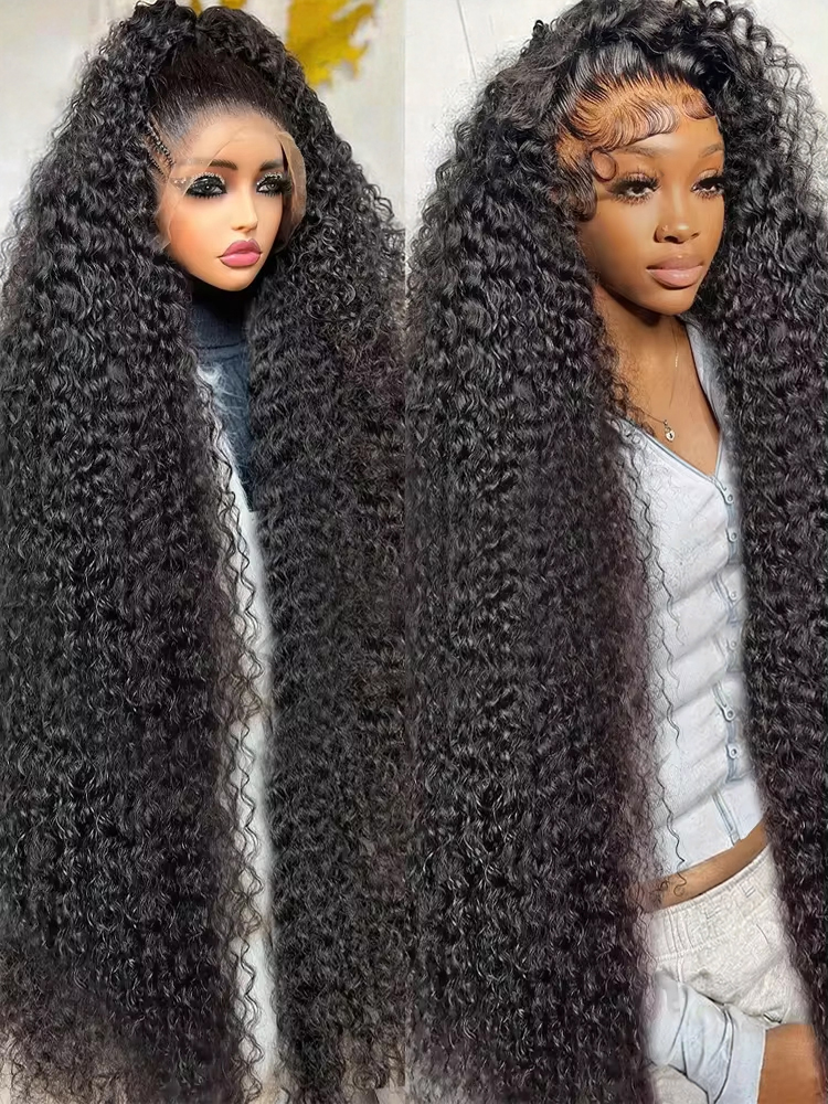 Peluca de Cabello Humano con Encaje Frontal HD 13x6, Ondas Profundas Sueltas, 250% de Densidad, 30-40 Pulgadas, Rizado al Agua, Transparente, Peluca Frontal 13x4 sin Pegamento, Cabello Humano para Mujer, Cabello Brasileño Pre-arrancado, Efecto Mojado y On