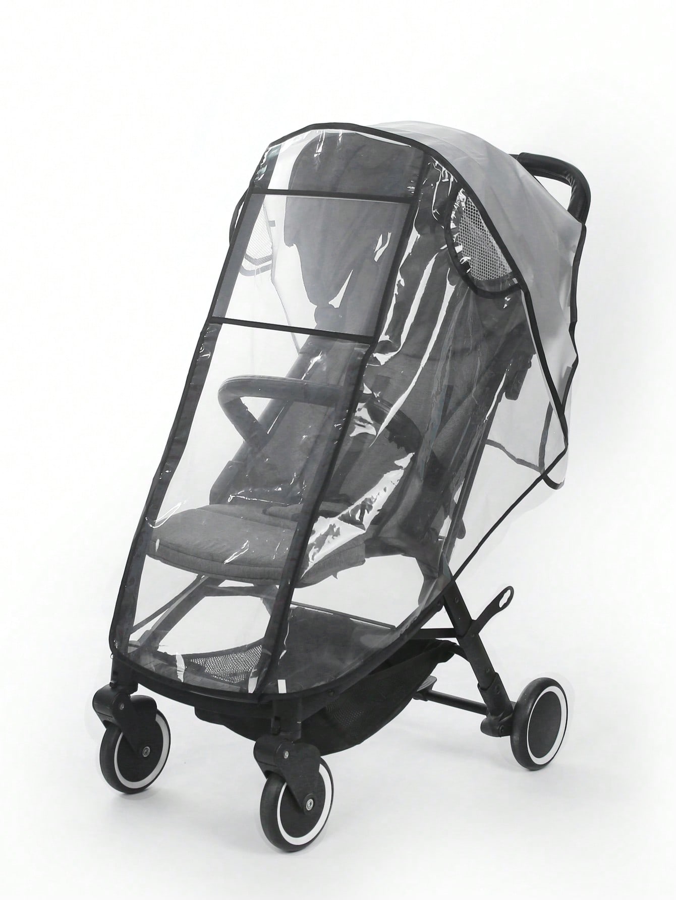 Acessórios para carrinho de bebê, capa impermeável e à prova de chuva, transparente, à prova de vento e poeira, aberta para carrinho de bebê, capas de chuva