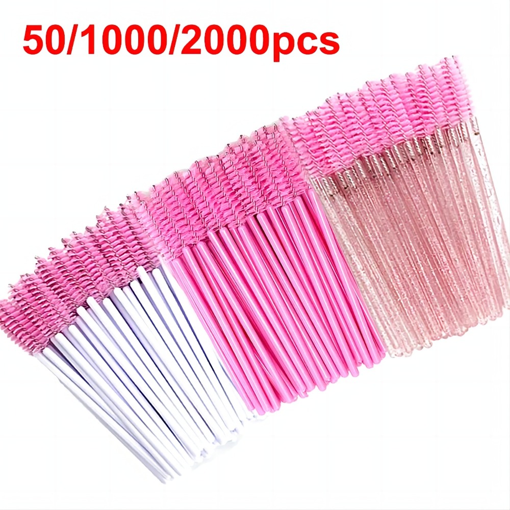 Cepillo de pestañas, varitas de rímel, cepillos de limpieza de cejas, aplicador, herramientas de maquillaje, 50/1000/2000 piezas, venta al por mayor
