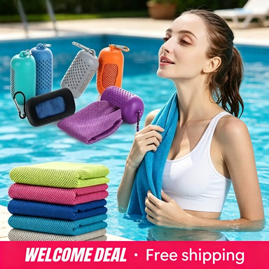 Serviette de sport en microfibre super rafraîchissante, séchage rapide, portable, pour entraînement en extérieur