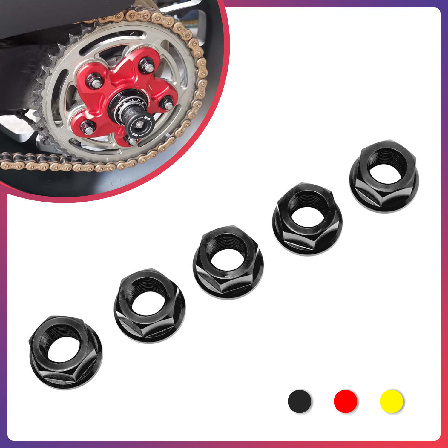 Tuercas de cubierta de piñón trasero de motocicleta M10 * 1,0 para Ducati Hypermotard 821 821SP 939 939SP 950 950SP Hyperstrada 821 Hyperstrada 939