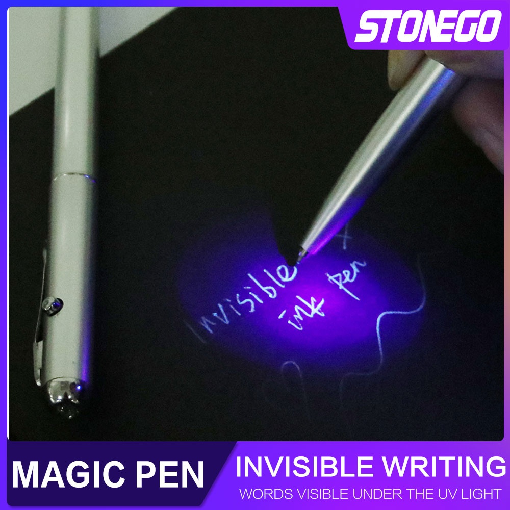 Bolígrafo de tinta Invisible, bolígrafos de Material plástico novedoso con luz Uv, bolígrafo secreto mágico, 1 ud.