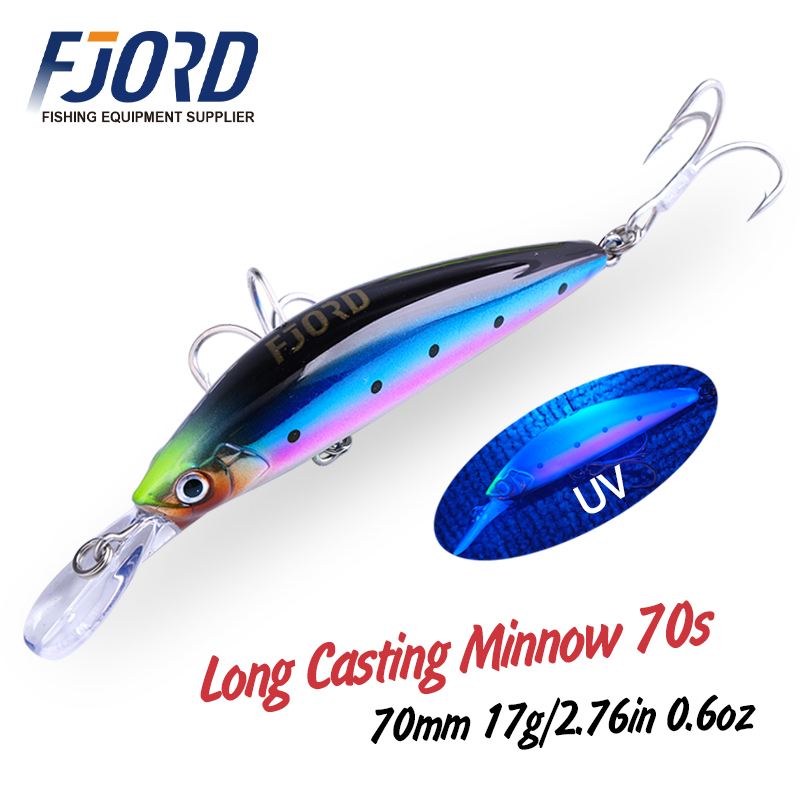 Fyord 70Mm 17G Ikan Kecil Tenggelam Berat 11 Warna untuk Memilih Laser Umpan Buatan Keras Umpan Pancing Air Laut Profesional Plastik