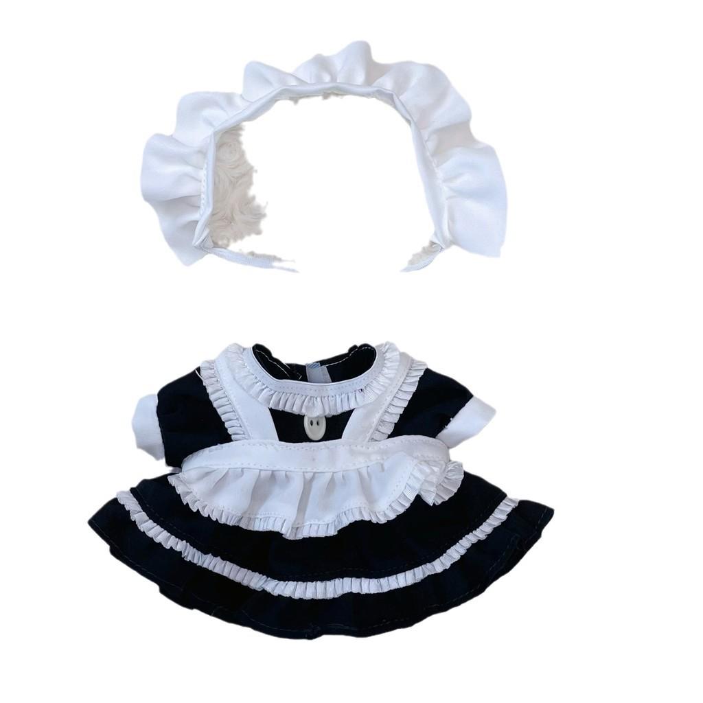 20cm lindo Mini ropa de muñeca de peluche accesorios de atuendo falda de sirvienta lindo vestido de muñeca traje