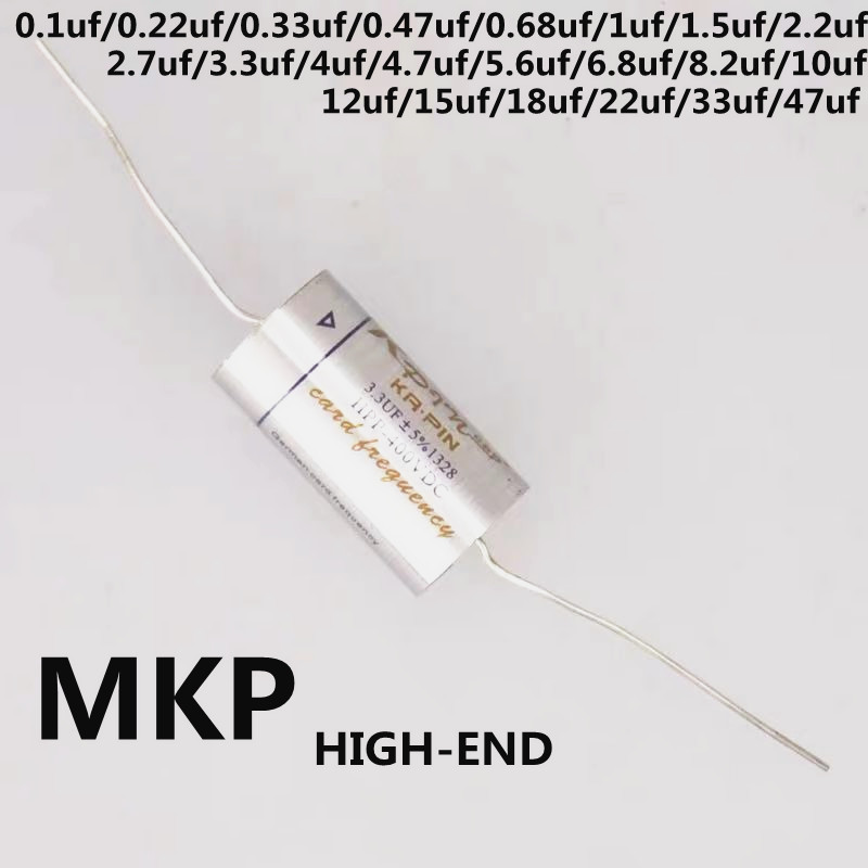 Drahtgezogener silberner MKP-Kondensator, unpolarer Frequenzteilerkondensator, 0,1 uf, 2,2 uf, 3,3 uf, 4,7 uf, 5,6 uf, 6,8 uf ~ 47 uf, alle haben