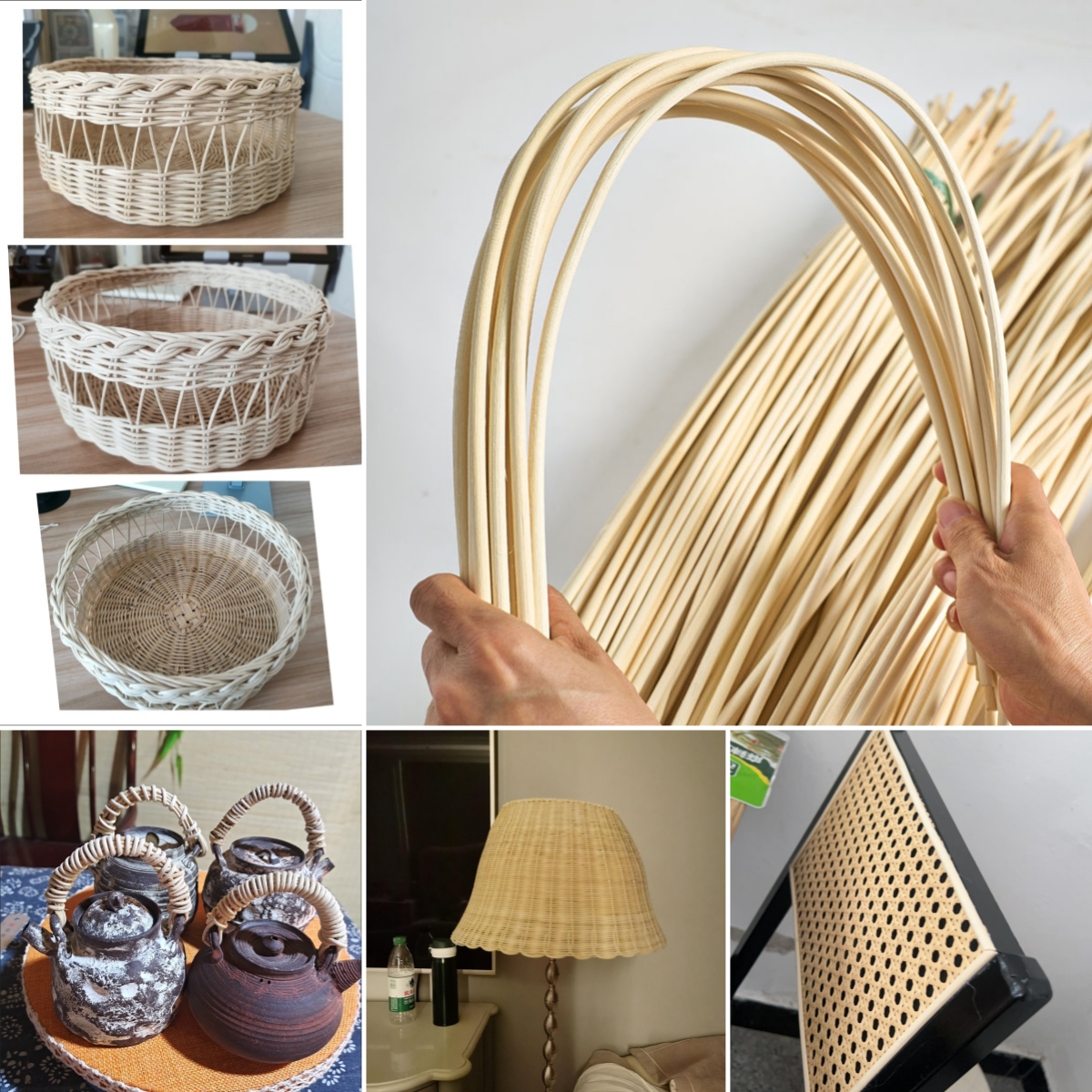Prawdziwy Naturalny Rdzeń Rattanowy Okrągły Sznurek Rattanowy Korbka Wiklinowa do Krzeseł Koszy Mebli Materiał Średnica 2-7mm 10M (32.8 stopy)
