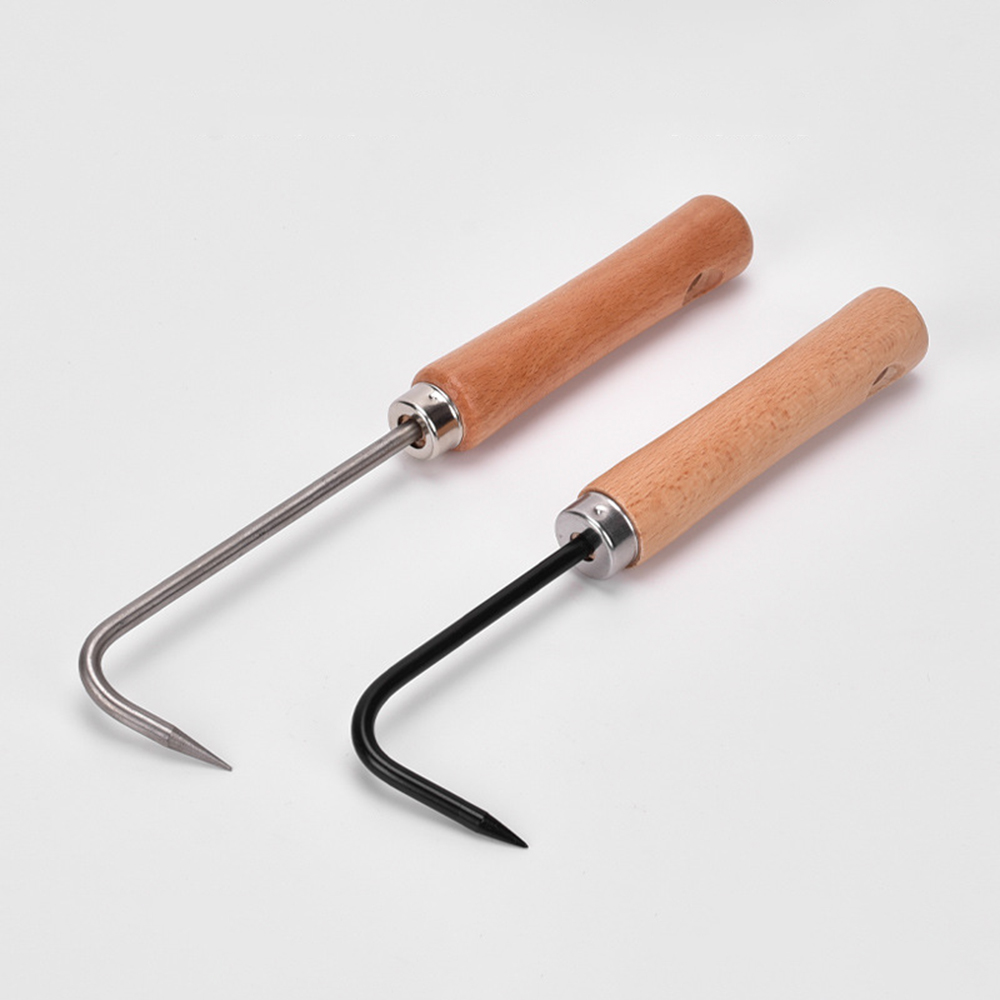 Gancho de acero inoxidable negro, herramienta para aflojar la raíz de una sola garra, herramienta de jardinería, mantenimiento de bonsái en maceta, 1 ud.