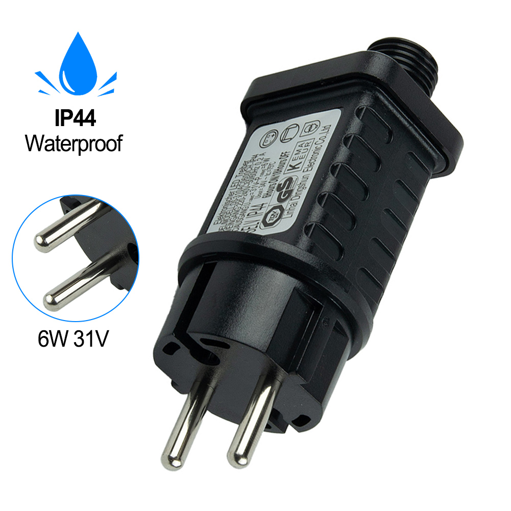 Adaptador de corriente transformador cadena de luces 6W 31V LED temporizador fuente de alimentación adaptador de corriente iluminación para proyector de cadena de bajo voltaje