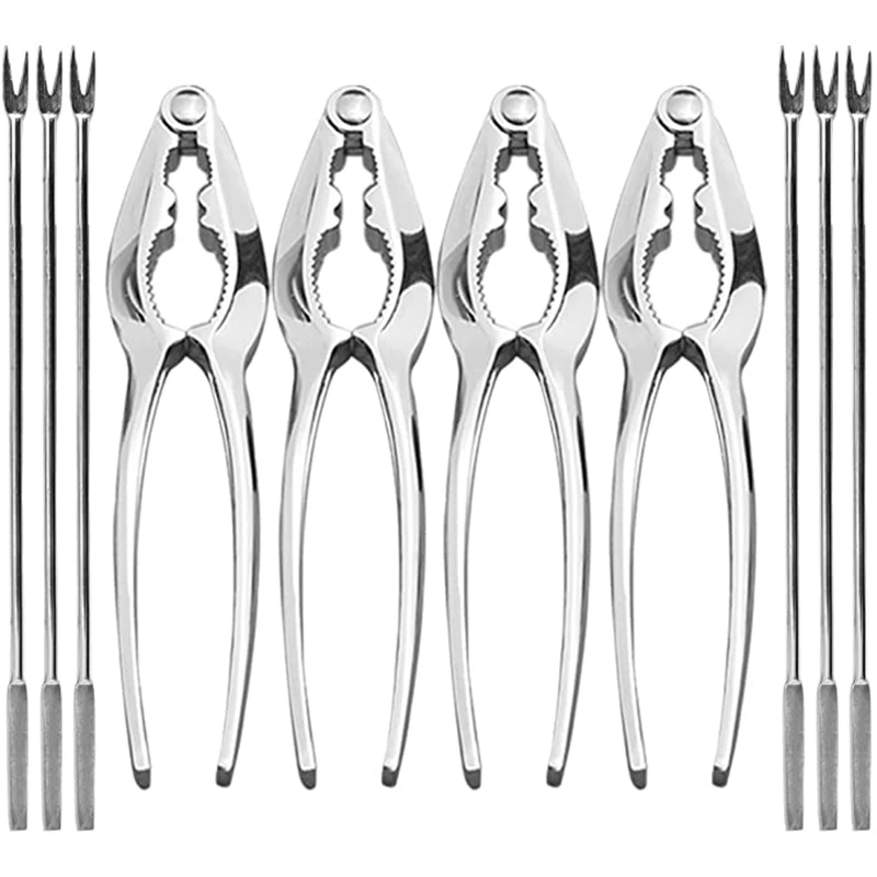 Zeevruchten Gereedschap Set - 10/12 Stuks Kreeft Crackers en Picks Set, Krab Been Cracker & Vorken Notenkraker - Keukengereedschap