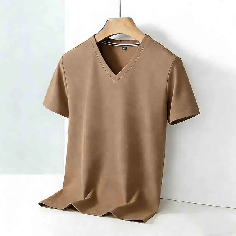 Men's Comfortable V-Neck Short Sleeve T-Shirt 2026 Casual Daily Office Summer Fashion Men's Top