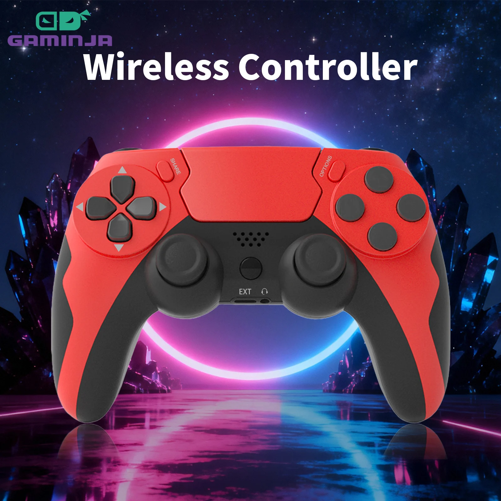 GAMINJA nuevo mando inalámbrico P48 con controlador de juego giroscopio de seis ejes para consola PS4 PS3 Joystick de PC de doble vibración