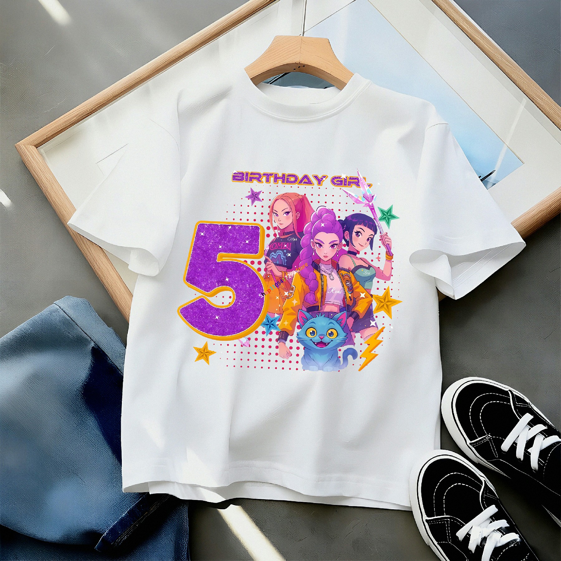 Maglietta con grafica numerica per compleanno - Top per festeggiare la piccola stella, abito da festa da sogno per ragazze