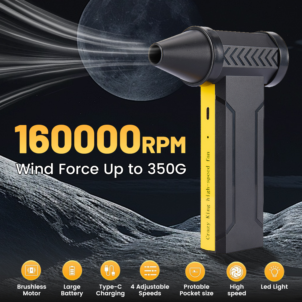 160000 RPM Blower Fan Brushless Motor Turbo Violent Fan Powerful Air Duster Computer Cleaning Electric Jet Blower