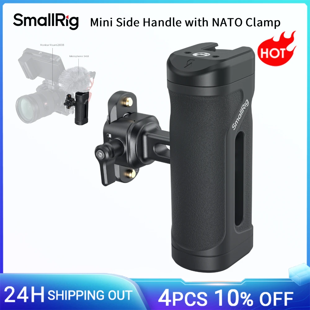 SmallRig Mini Side Handle with NATO Clamp NATO Rail Lightweight Cage Grip for Sony for DSLR, Hand Up & Down Adjustable -5947