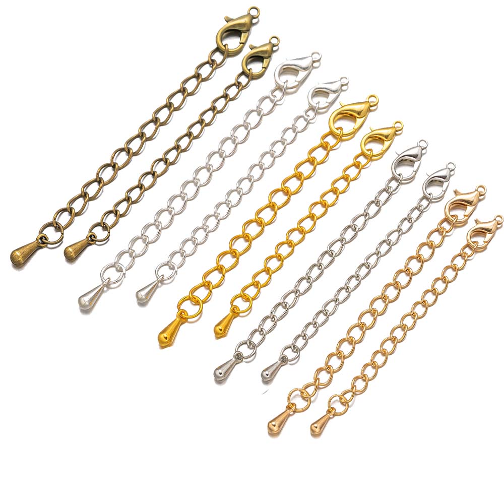 20 buah 50/70mm Perpanjangan rantai ekor Lobster gesper konektor untuk DIY kalung gelang pergelangan kaki perhiasan membuat temuan