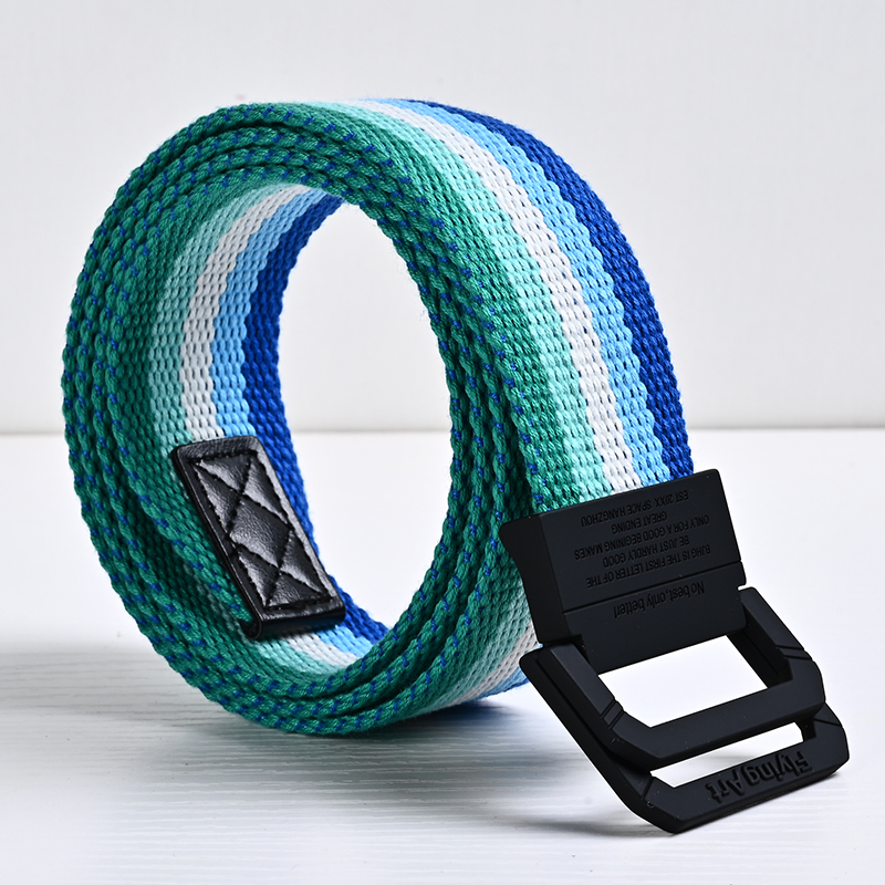 Nieuwe canvas riem man riem meisje tiener metalen dubbele ring gesp jeans met militaire student leger tactische riem designer riemen