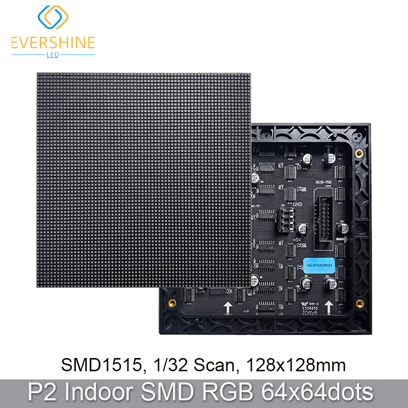 Écran d'affichage publicitaire LED polychrome, pas de 2mm, SMD1515, 64x64 pixels, rvb, matrice P2, Compatible avec PIN2DMD