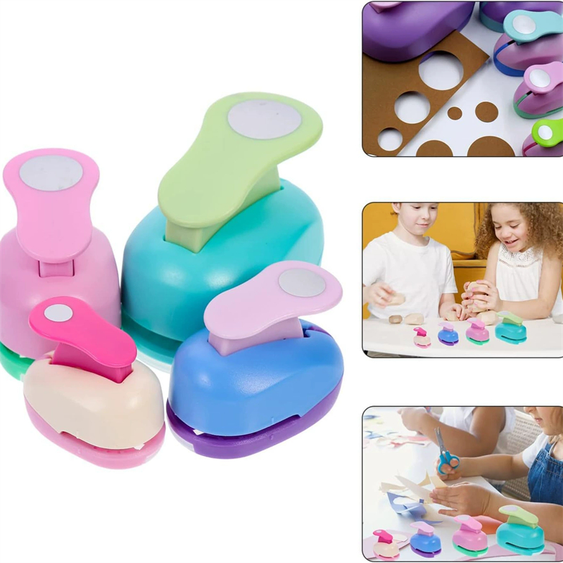 Juego de punzones circulares surtidos (8/16/25/38/50/75 mm) - Herramienta de manualidades de papel vibrante para álbumes de recortes y hacer tarjetas (color aleatorio)