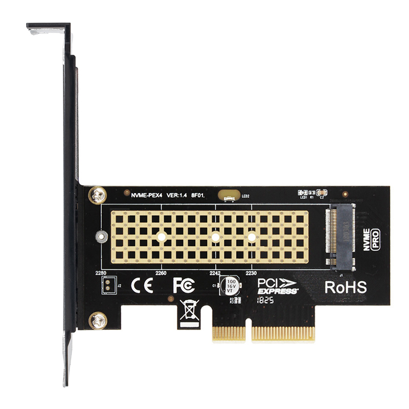 Carte adaptateur M.2 NVME SSD vers PCIe 4.0, 64Gbps, clé M PCIe4.0 X1 X4, pour ordinateur de bureau, PCI-E GEN4, pleine vitesse