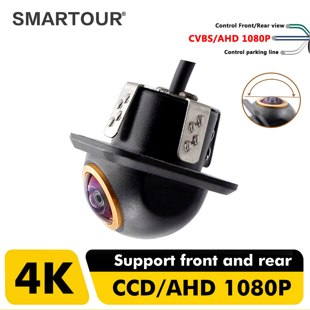 Smartour AHD 1080P Golden Len Samochodowa kamera cofania Night Vision CCD Automatyczny monitor cofania 180 stopni Automatyczna kamera parkowania cofania