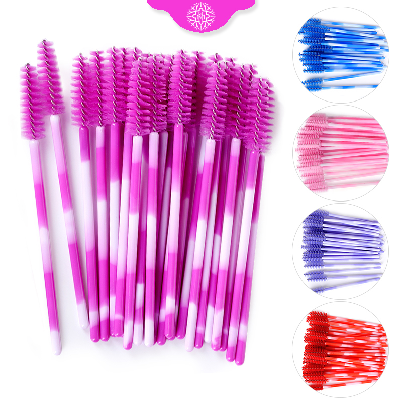50/100Pcs แปรงแต่งหน้า Eyelash Eyebrow แปรงหวีมาสคาร่าแบบใช้แล้วทิ้ง Eyelashes EXTENSION อุปกรณ์เครื่องสําอาง Make Up Tools
