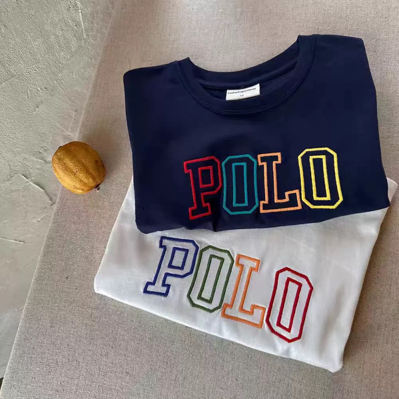2025 Summer Korean Style Simple Pure Cotton Fashion Letter Print T-Shirt Children Suitable for Boys Girls' Everyday Casual Wear.