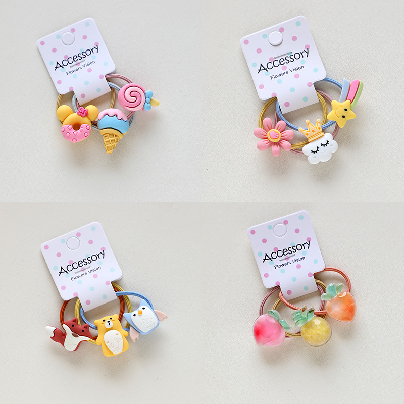 Diademas elásticas de dibujos animados para niña, accesorios para el pelo, lazos de lluvia, nubes bonitas, tocado para bebé, 3 uds.