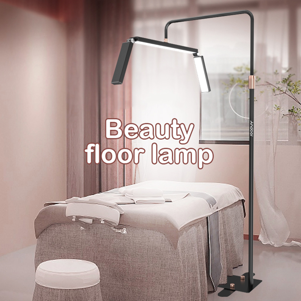 Andoer HD-M9X 40W Piso LED Luz de Vídeo Dobrável Luz de Preenchimento Beleza Piso Lua Lâmpada 3200K-5600K Regulável com 180cm/ 70.9in Metal