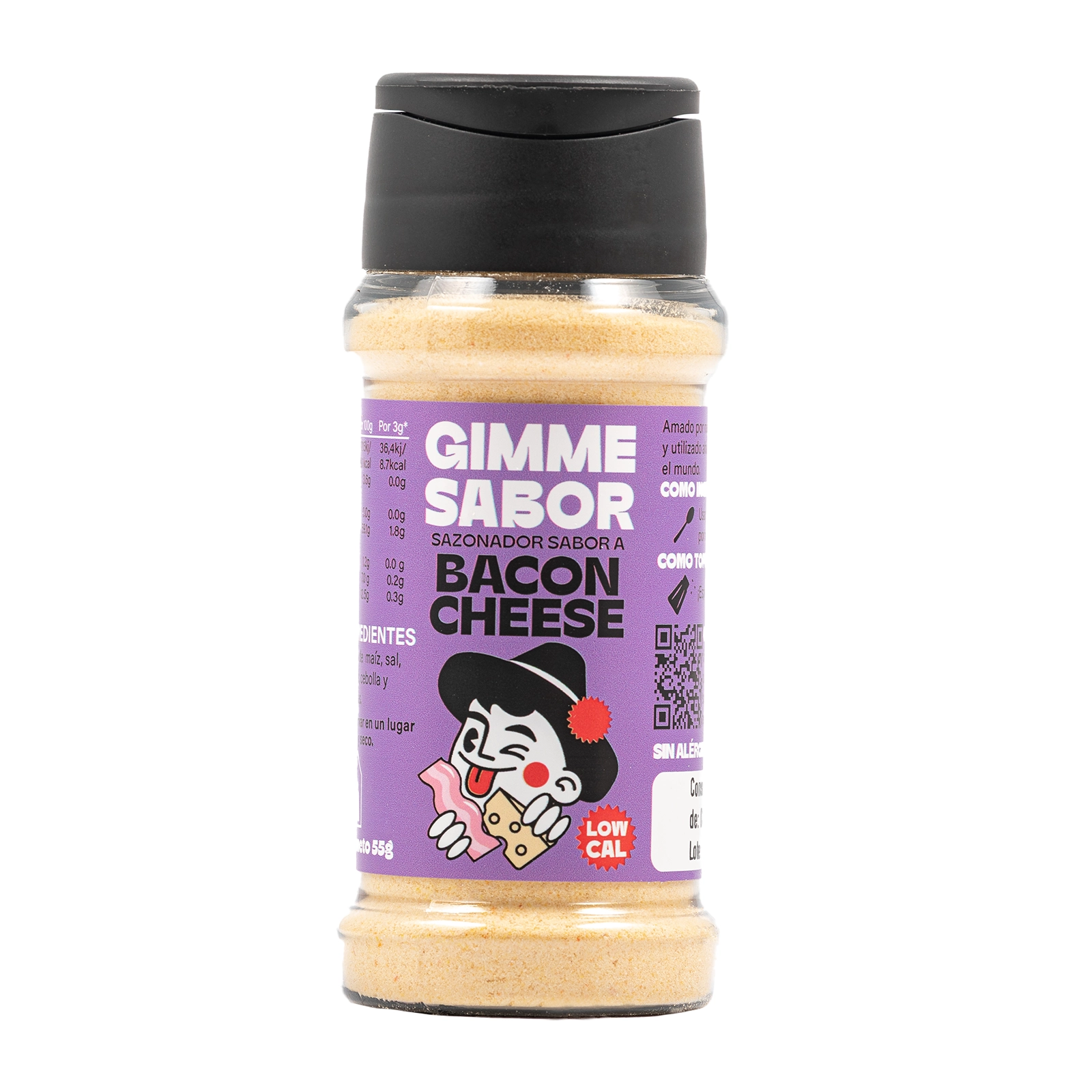GIMME SABOR Sazonador vegetal sabor BACON CHEESE, Sin glutamato ni alérgenos